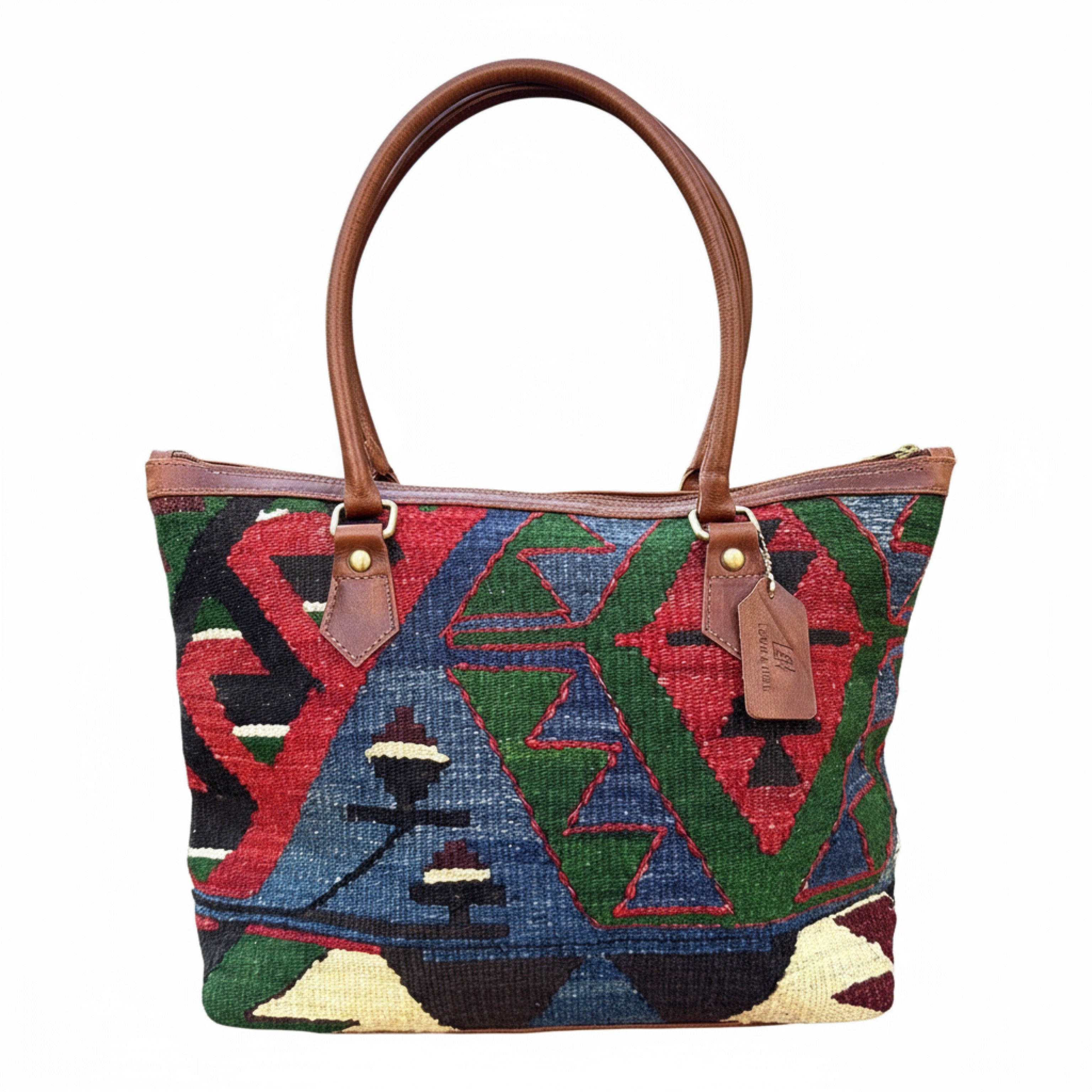 Casablanca Kilim Leather Tote Bag