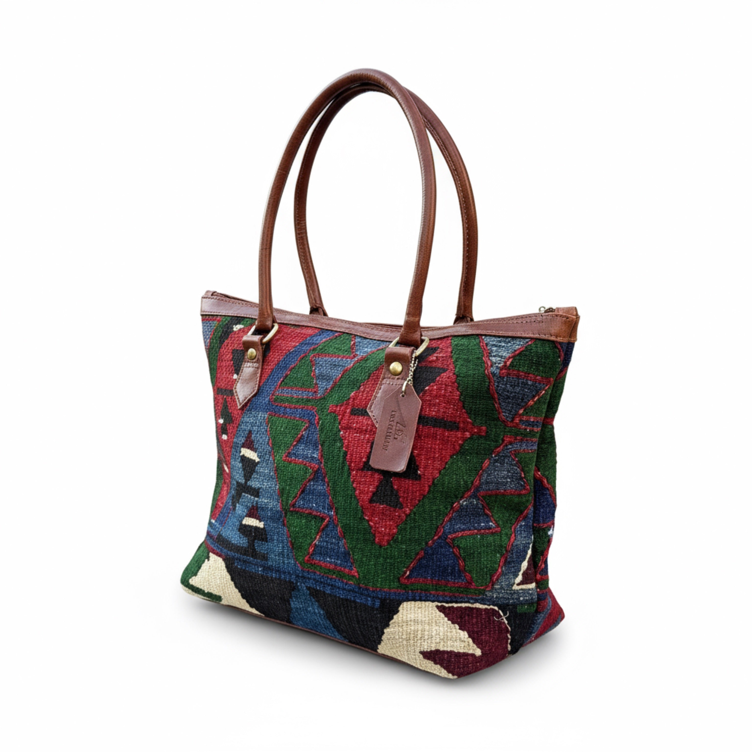 Casablanca Kilim Leather Tote Bag