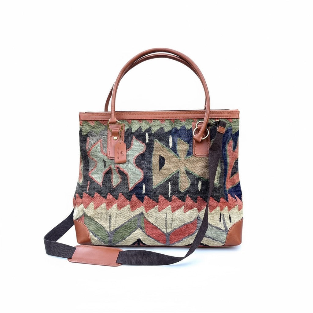 Selena Kilim Weekender Leather Bag