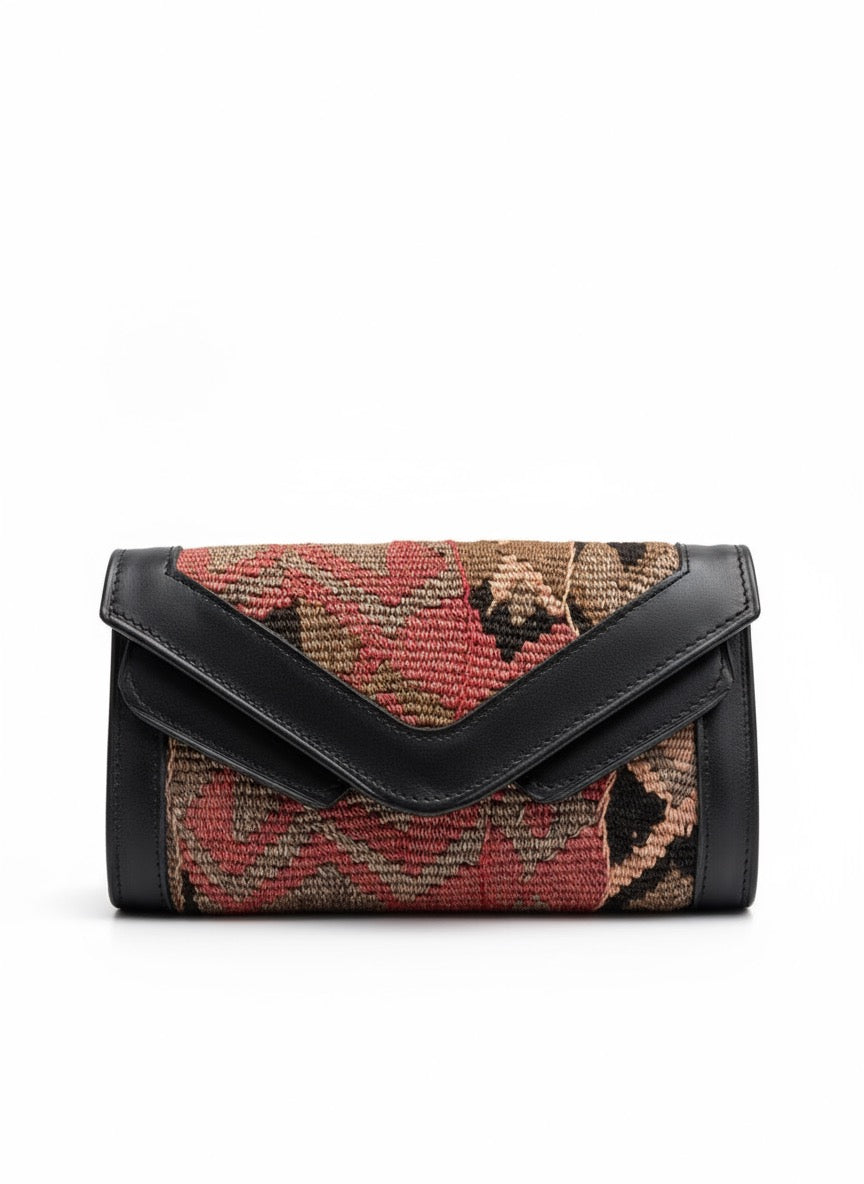 Amani Kilim Clutch Leather