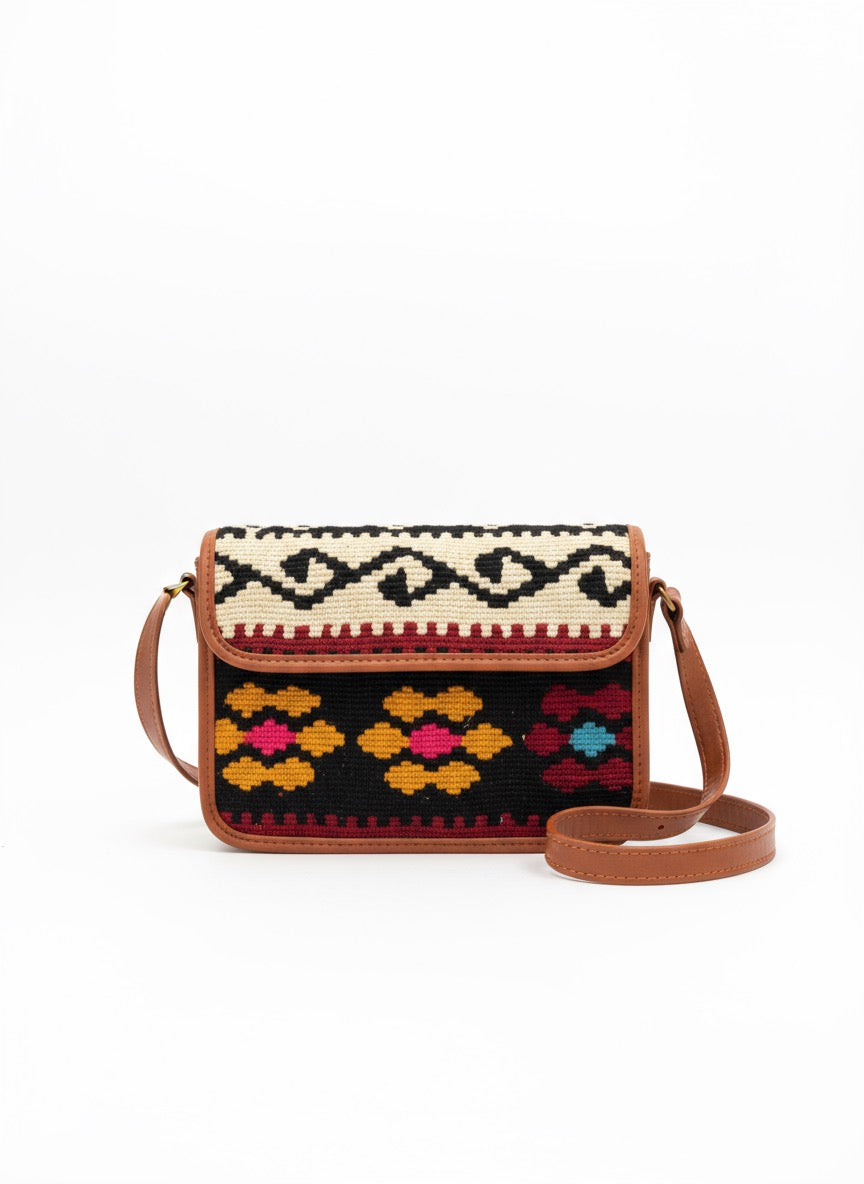 Layla Kilim Crossbody Leather Bag