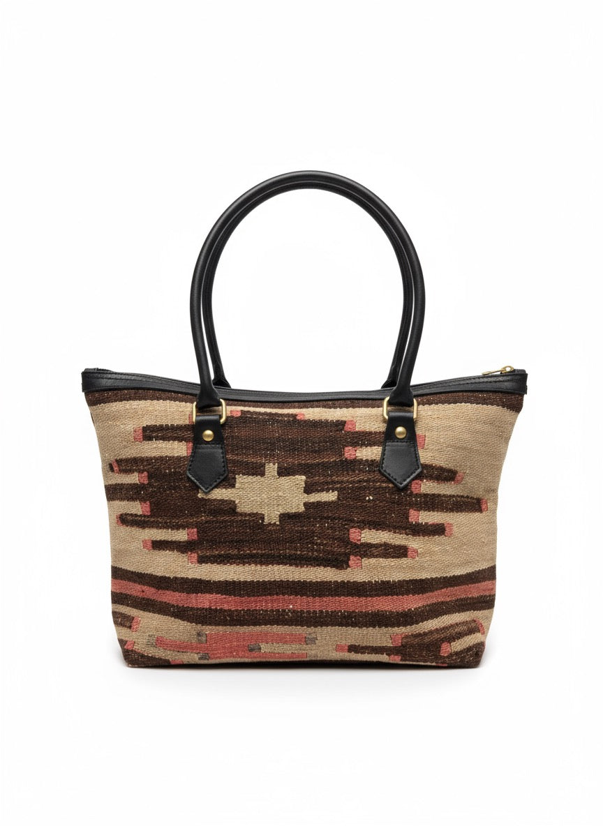Fahari Kilim Tote Leather Bag