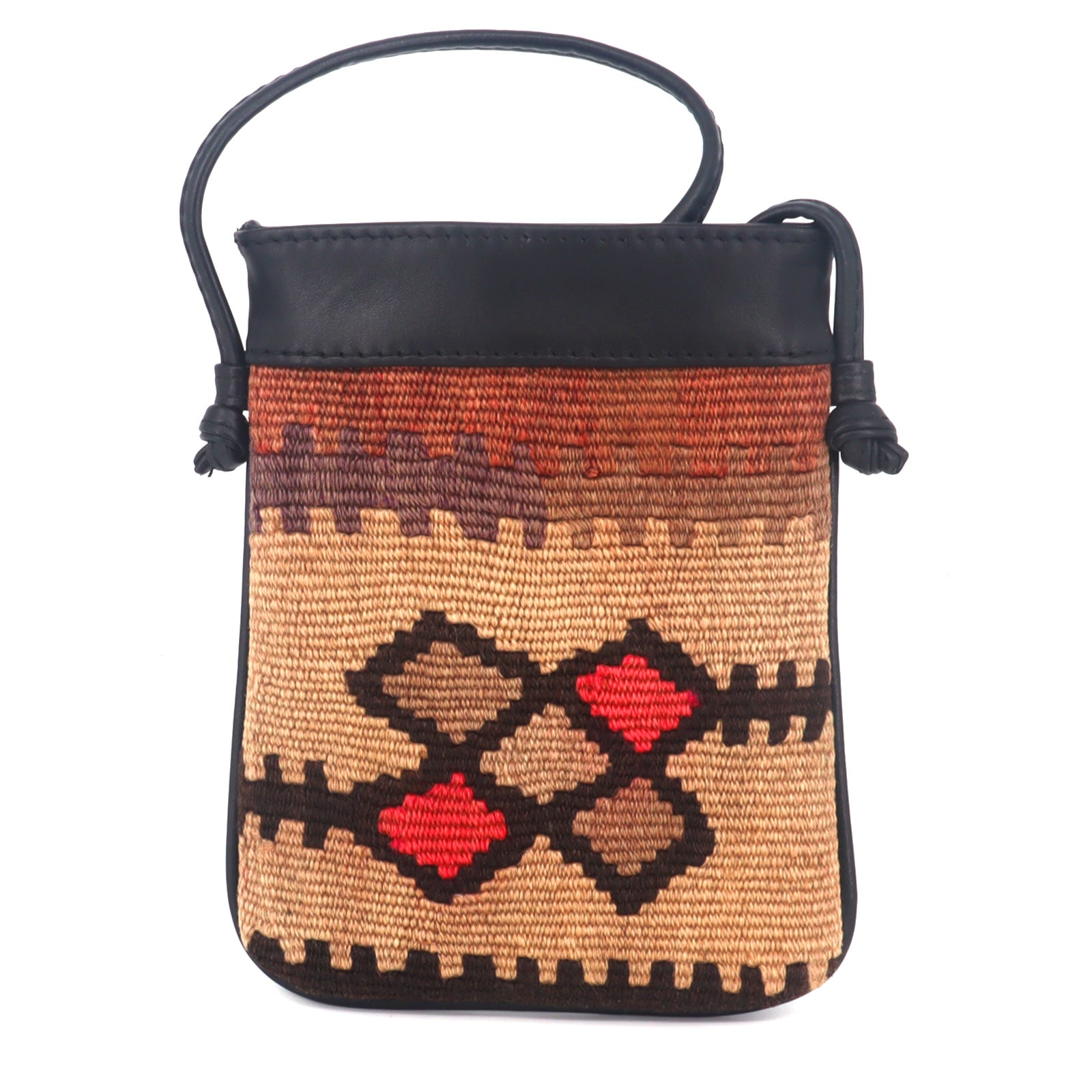 Angkor Kilim Crossbody Leather Bag