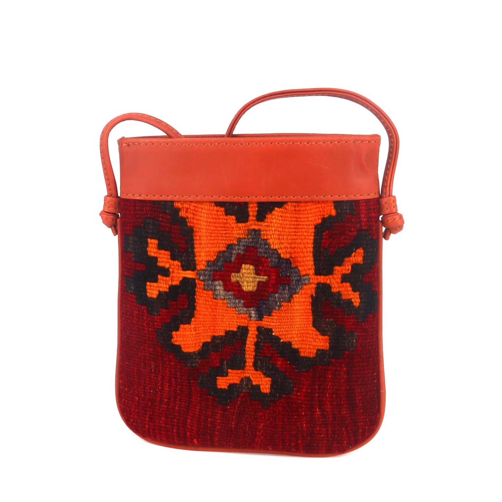 Athene Kilim Crossbody Leather Bag - Image 2