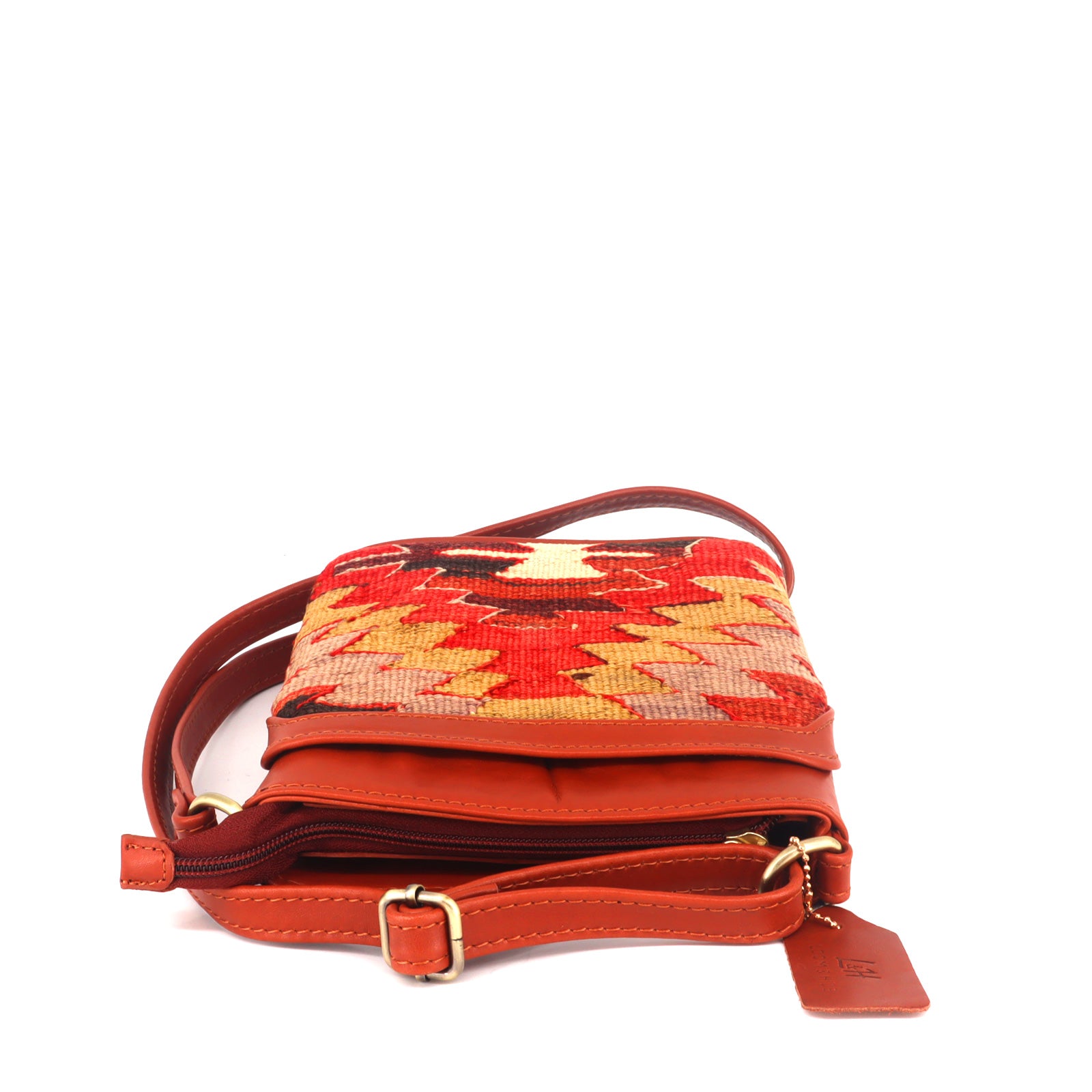 Kashgar Kilim Crossbody Leather Bag - Image 4
