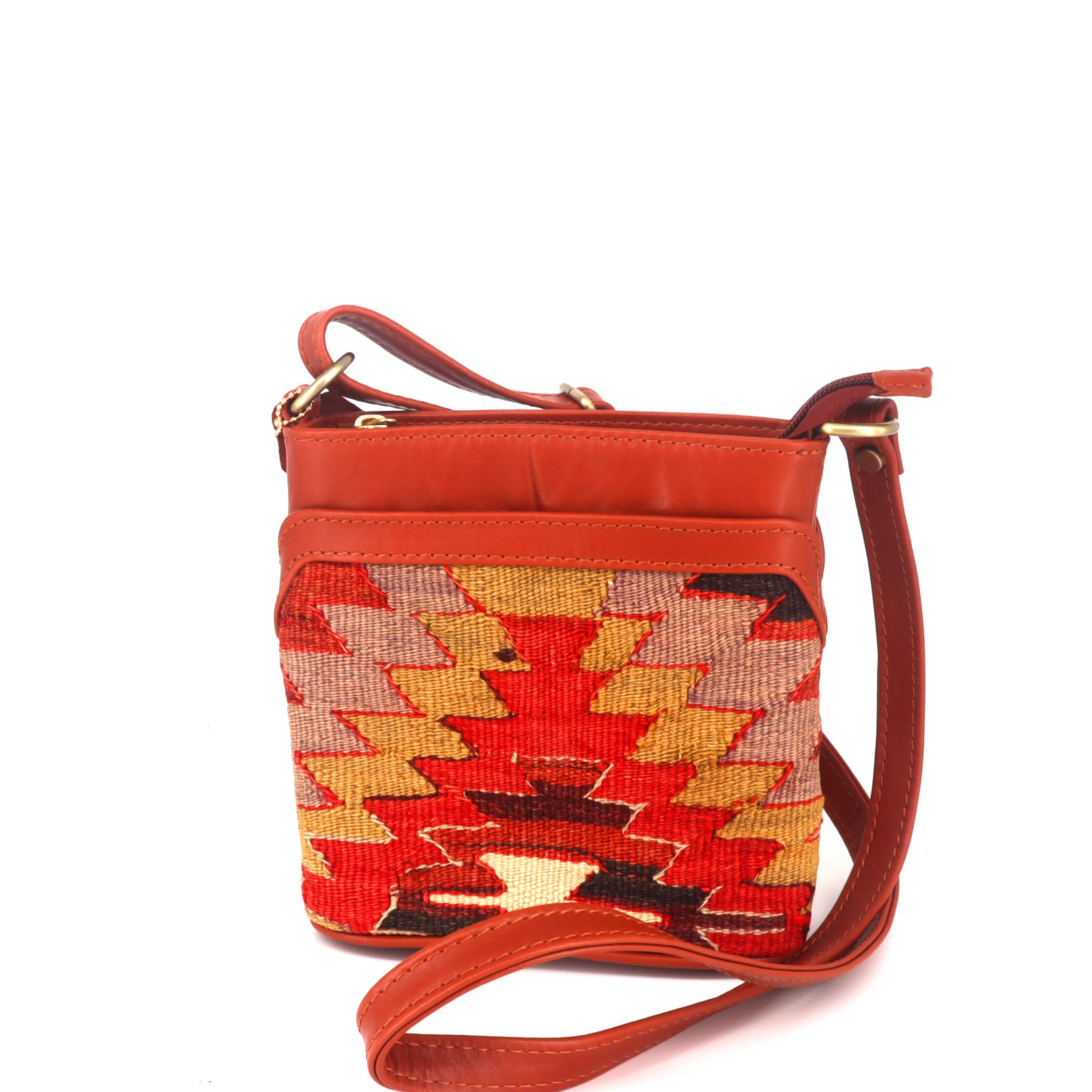 Kashgar Kilim Crossbody Leather Bag