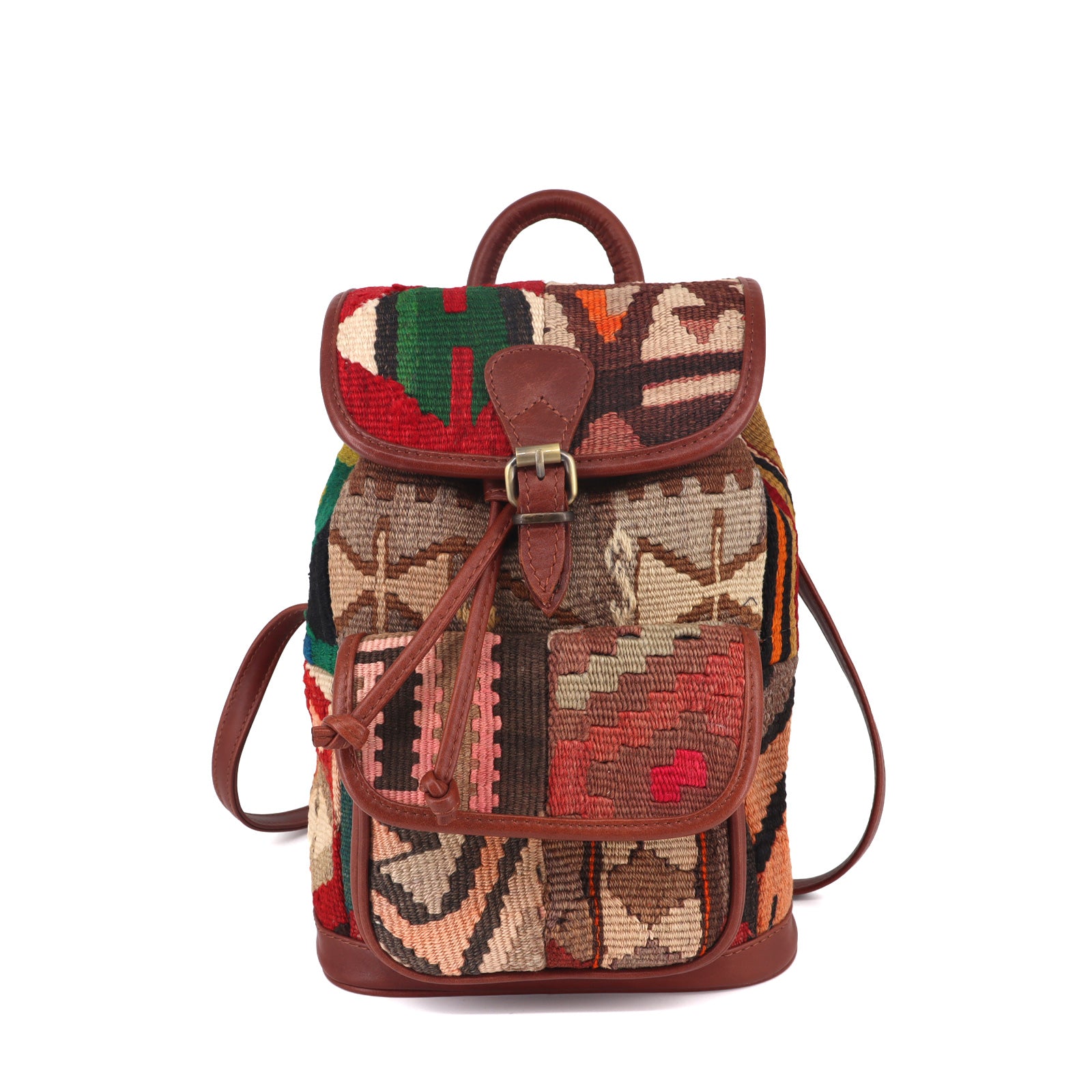 Zanzibar Kilim Leather Backpacks Bag