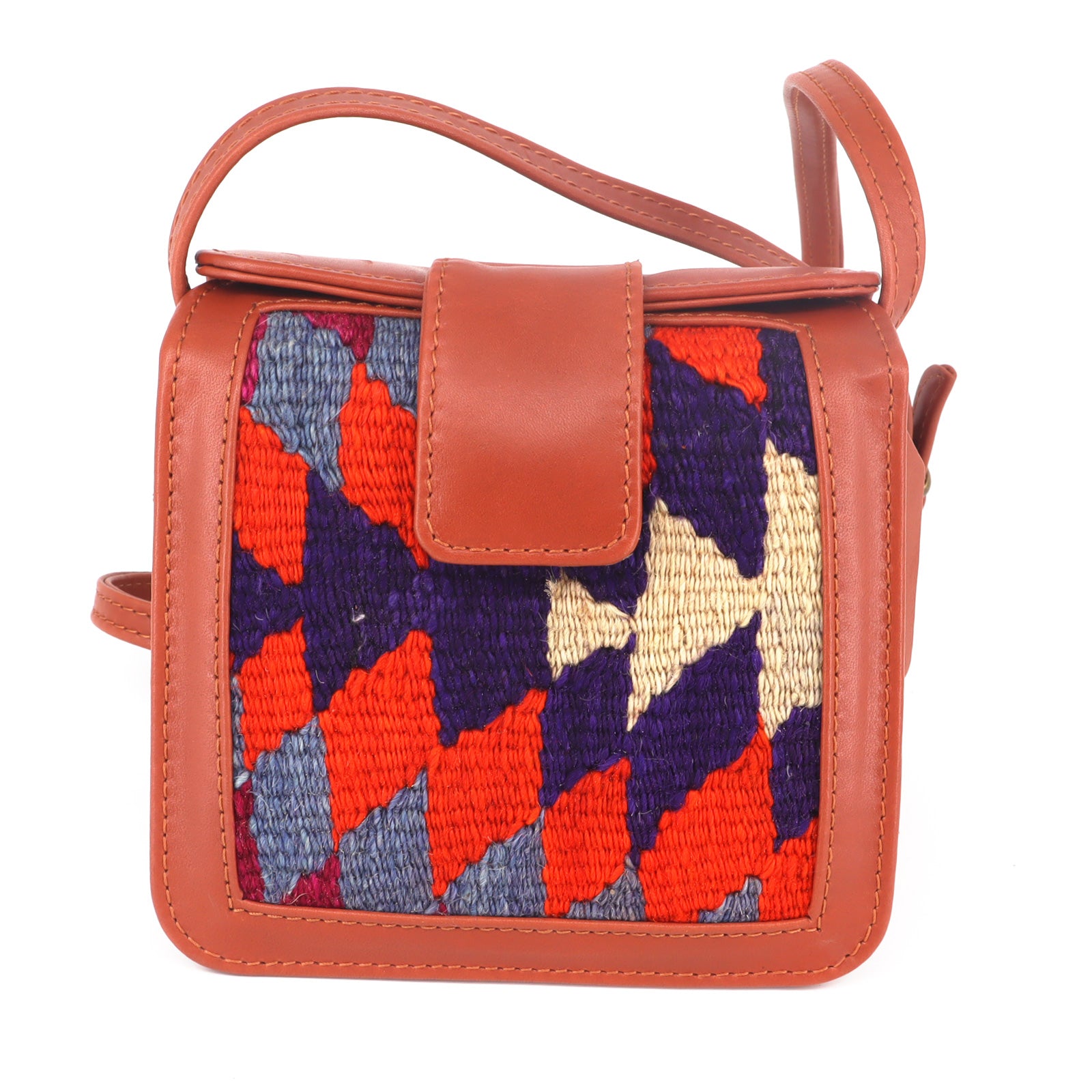 Casablanca Kilim Leather Crossbody Bag