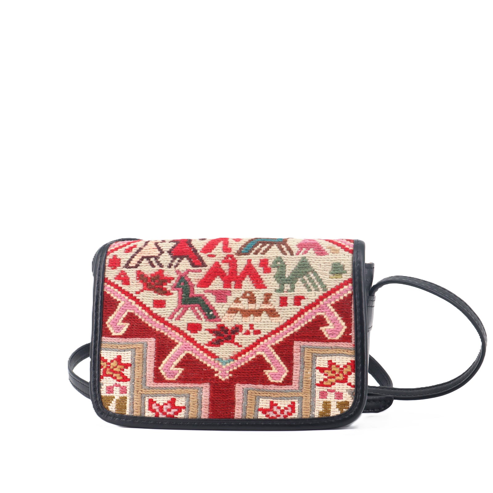 Zanzibar Sunset Kilim Leather Crossbody Bag