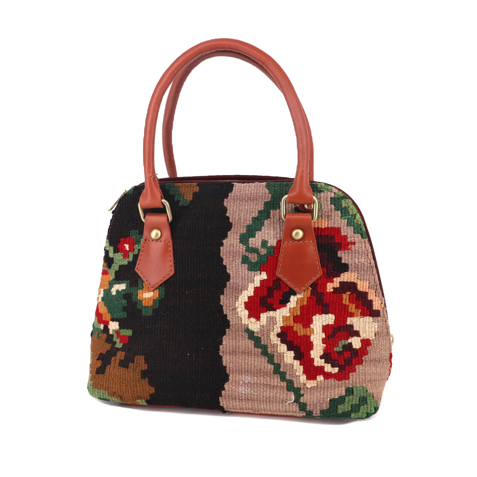 Sahara Mirage Kilim Leather Satchel Bag