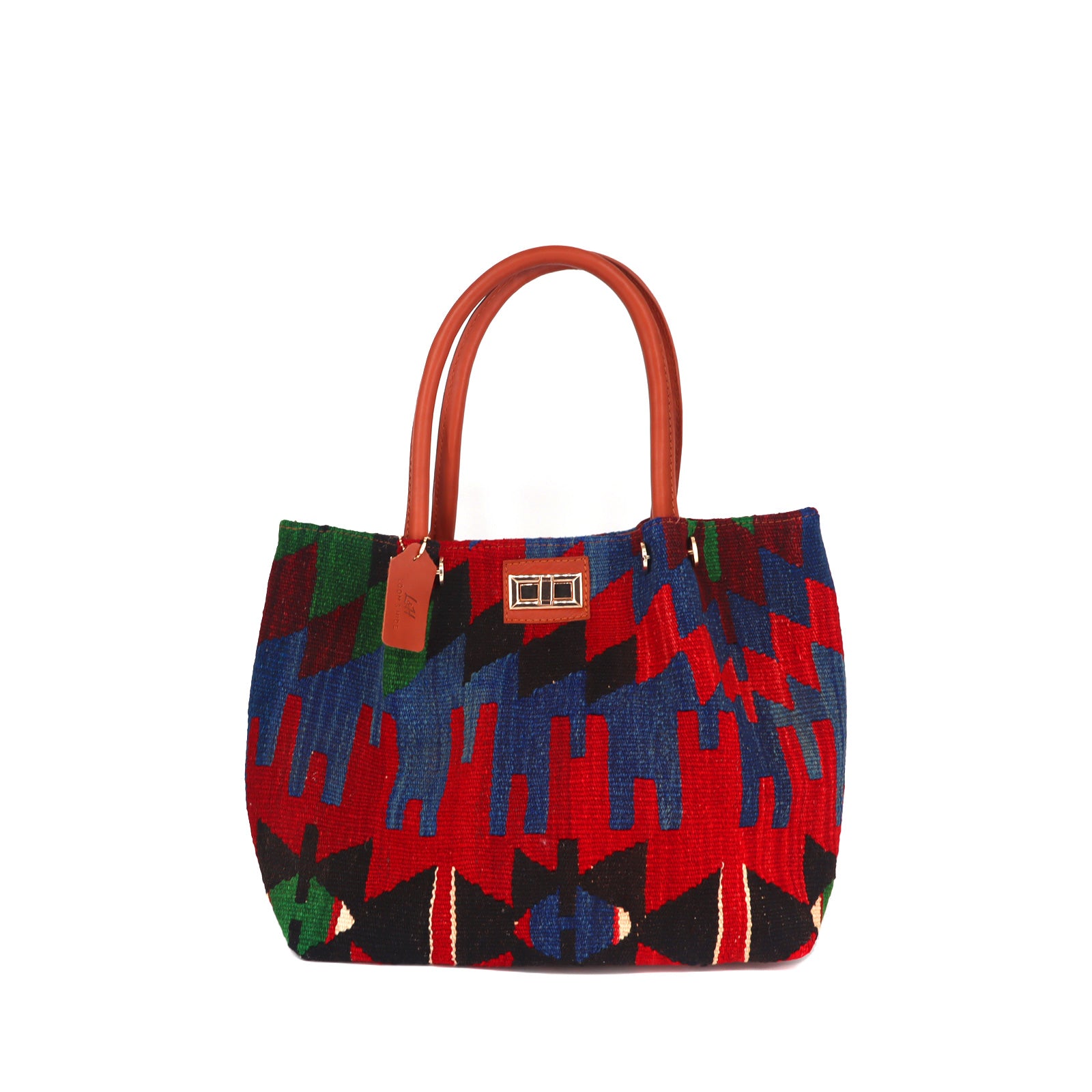 Aegean Odyssey Kilim Leather Shoulder Bag