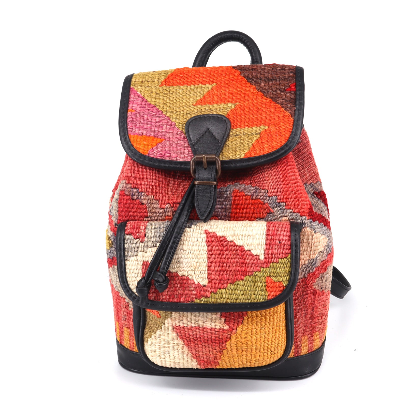 Caravan Kilim Leather Backpacks Bag
