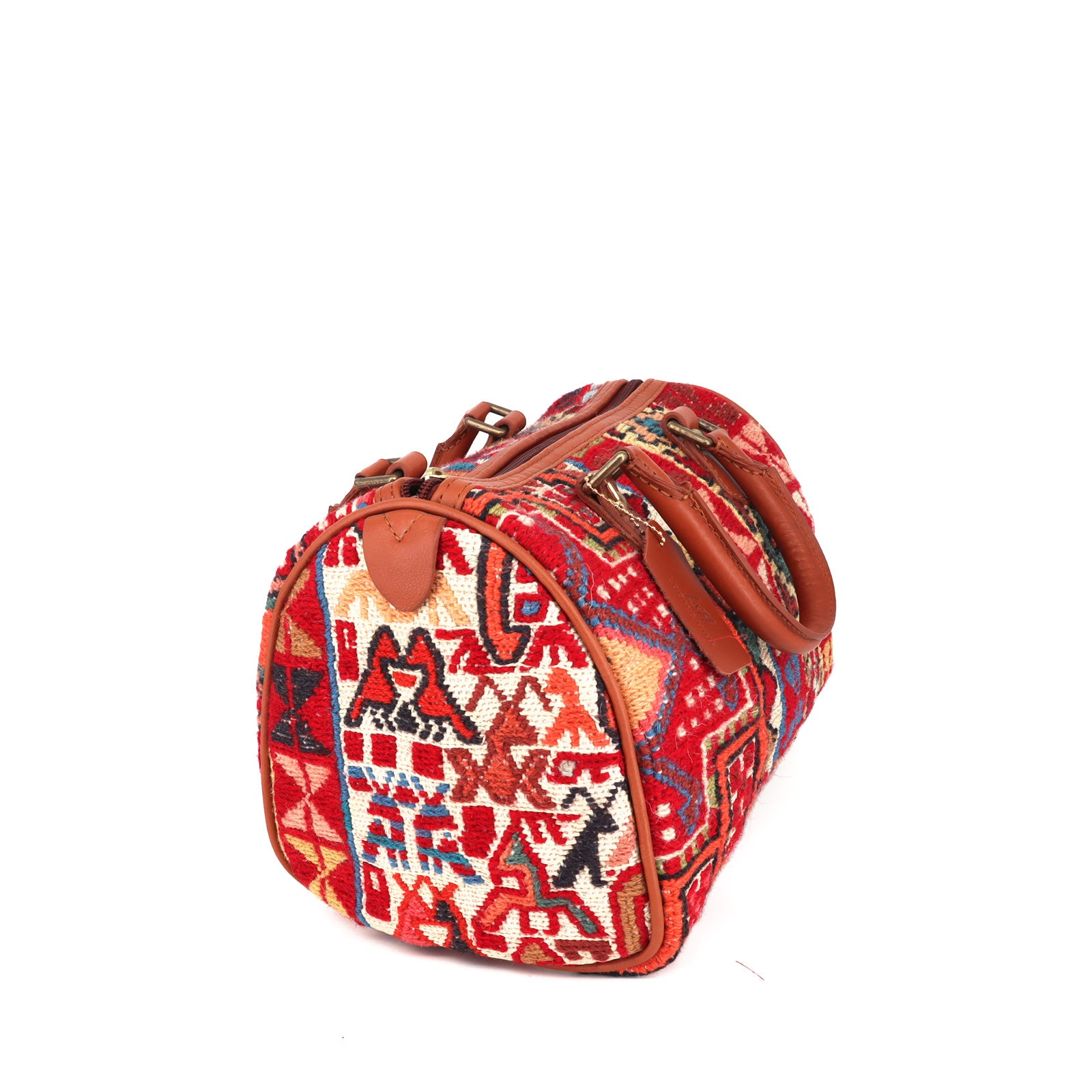 Nile Kilim Leather Mini Duffle  Bag