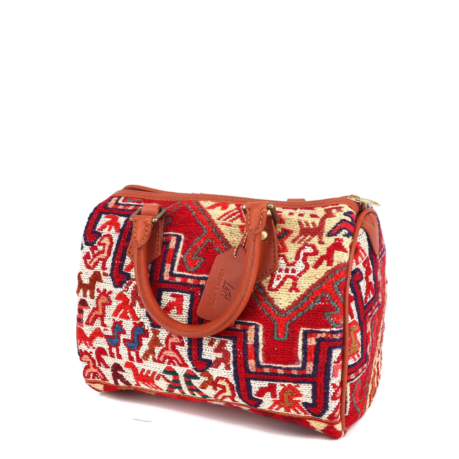 Sahara Mirage Kilim Leather Mini Duffle Bag