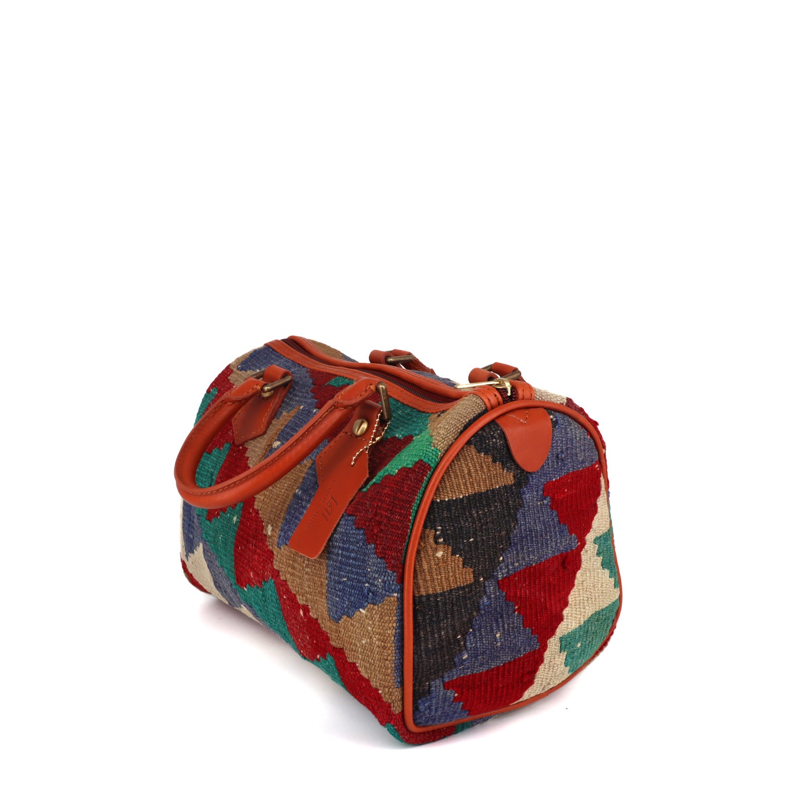Serengeti Kilim Leather Mini Duffle Bag