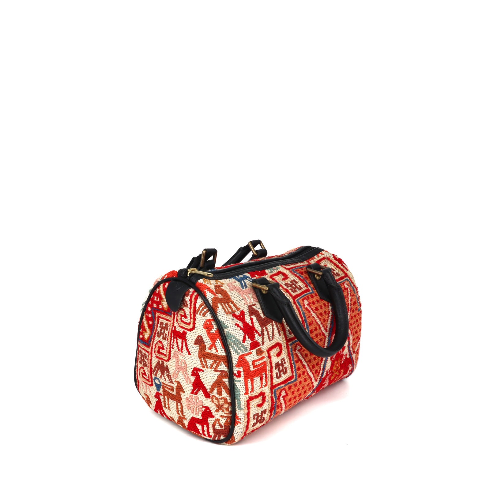 Serengeti Kilim Leather Mini Duffle Bag