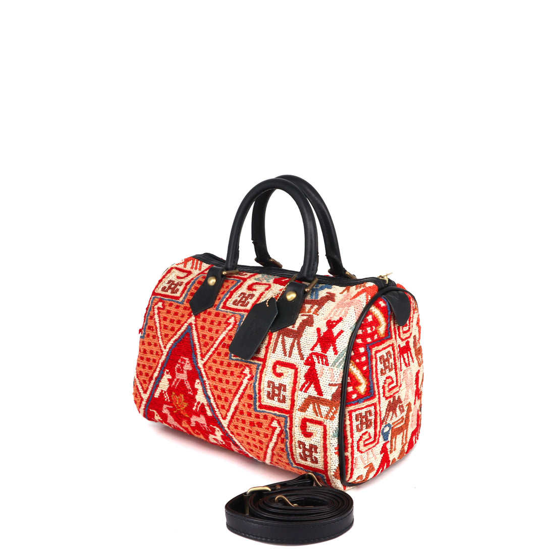 Serengeti Kilim Leather Mini Duffle Bag