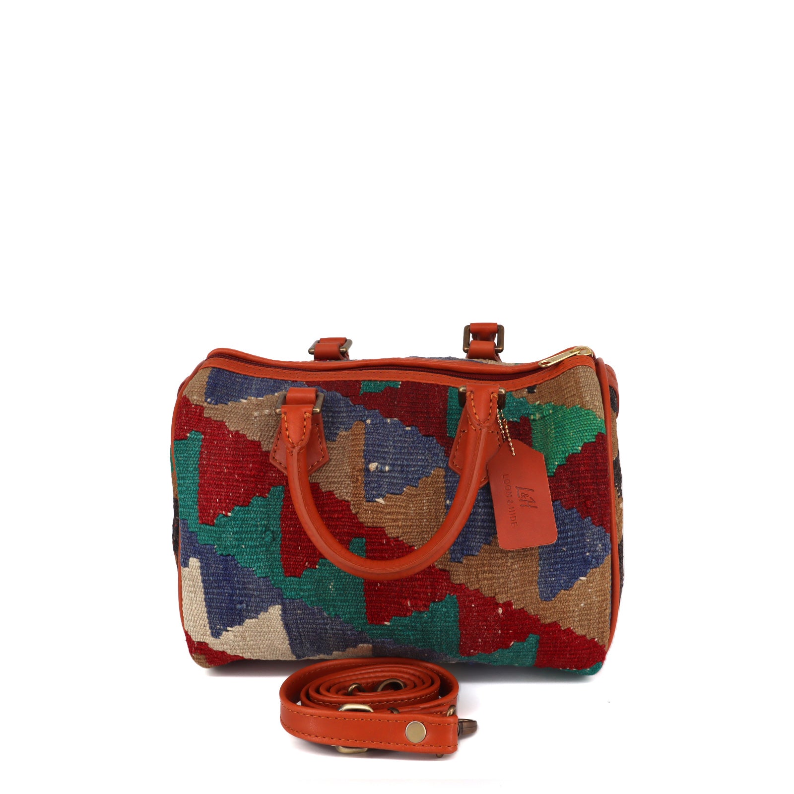 Serengeti Kilim Leather Mini Duffle Bag