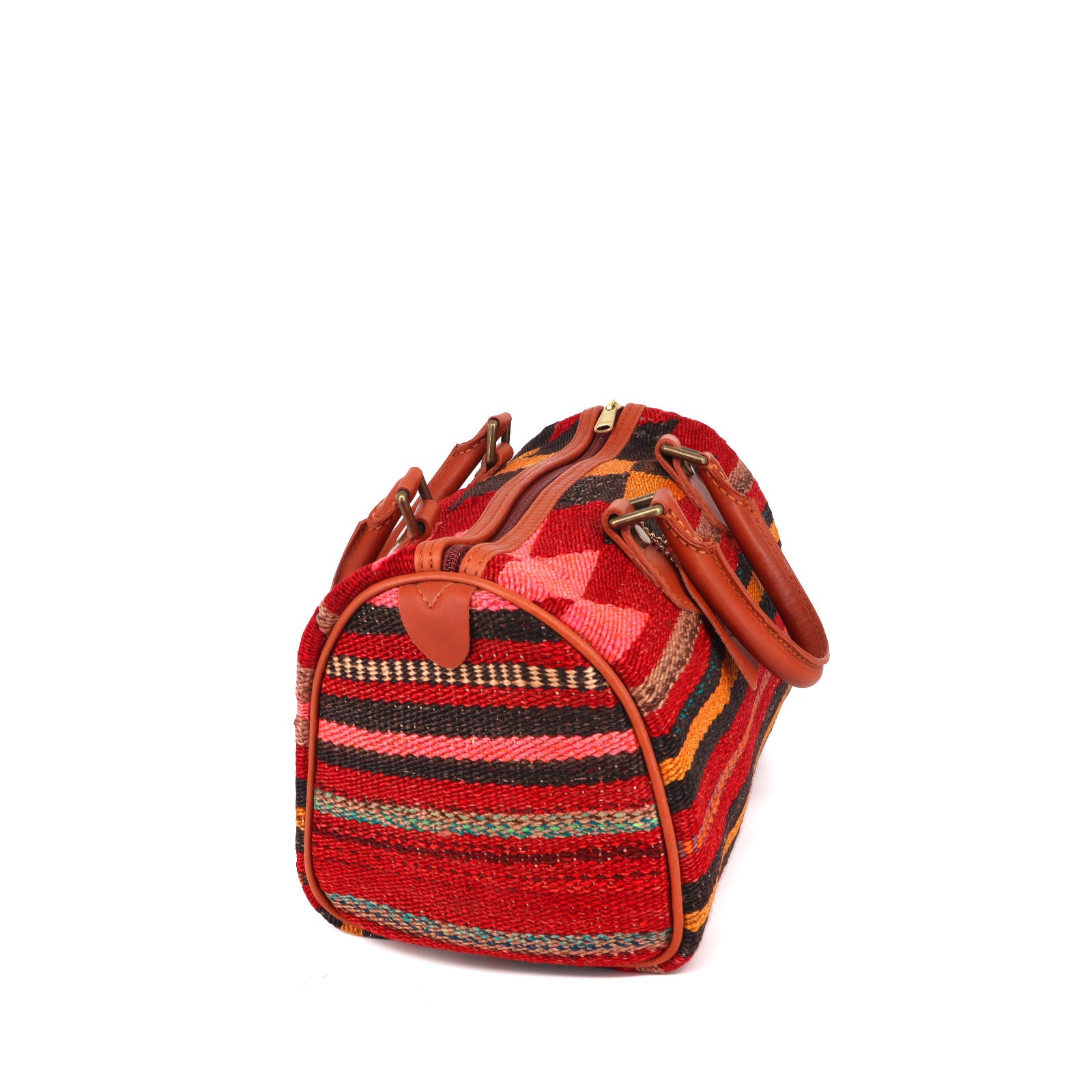 Sahara Mirage Kilim Leather Mini Duffle Bag
