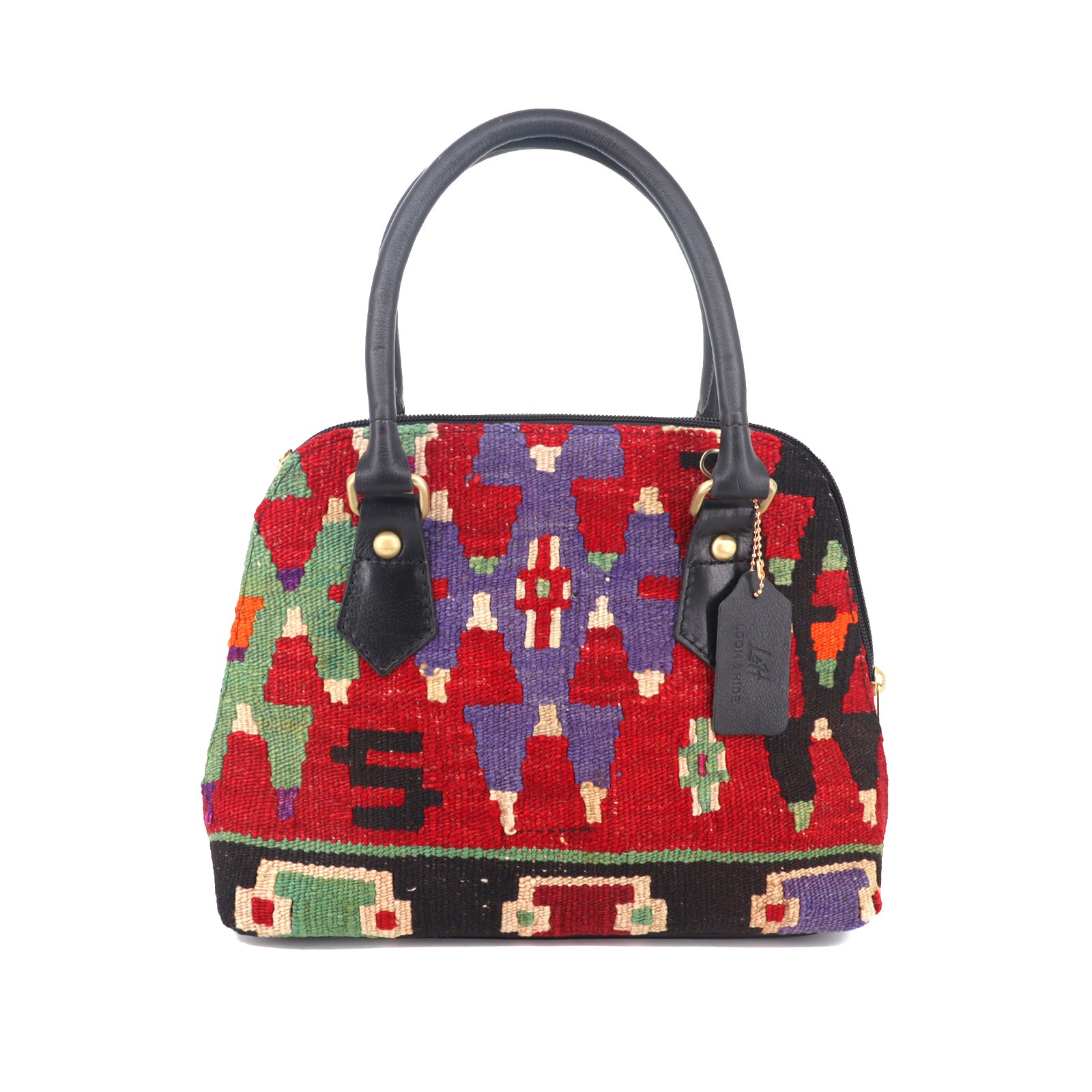 Zanzibar  Kilim Leather Satchel Bag