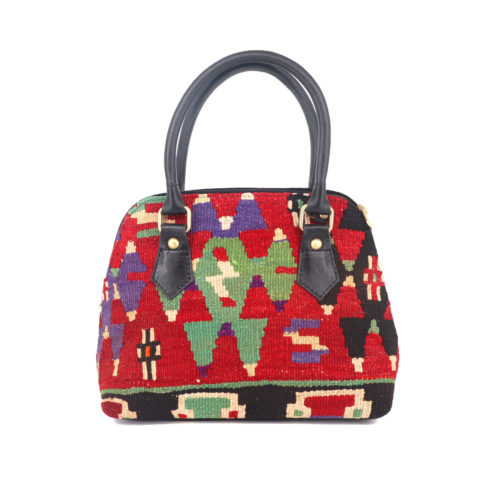 Zanzibar  Kilim Leather Satchel Bag