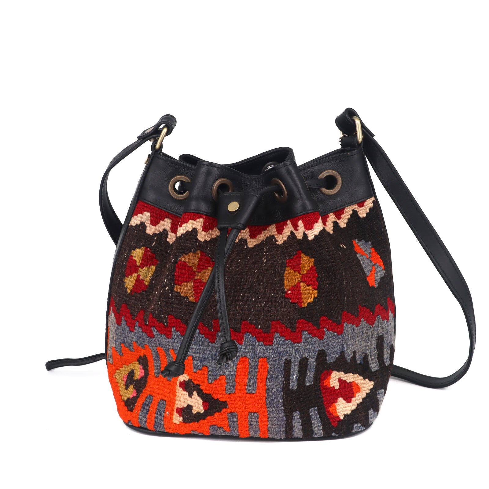 Casablanca Kilim Leather Bucket Bags