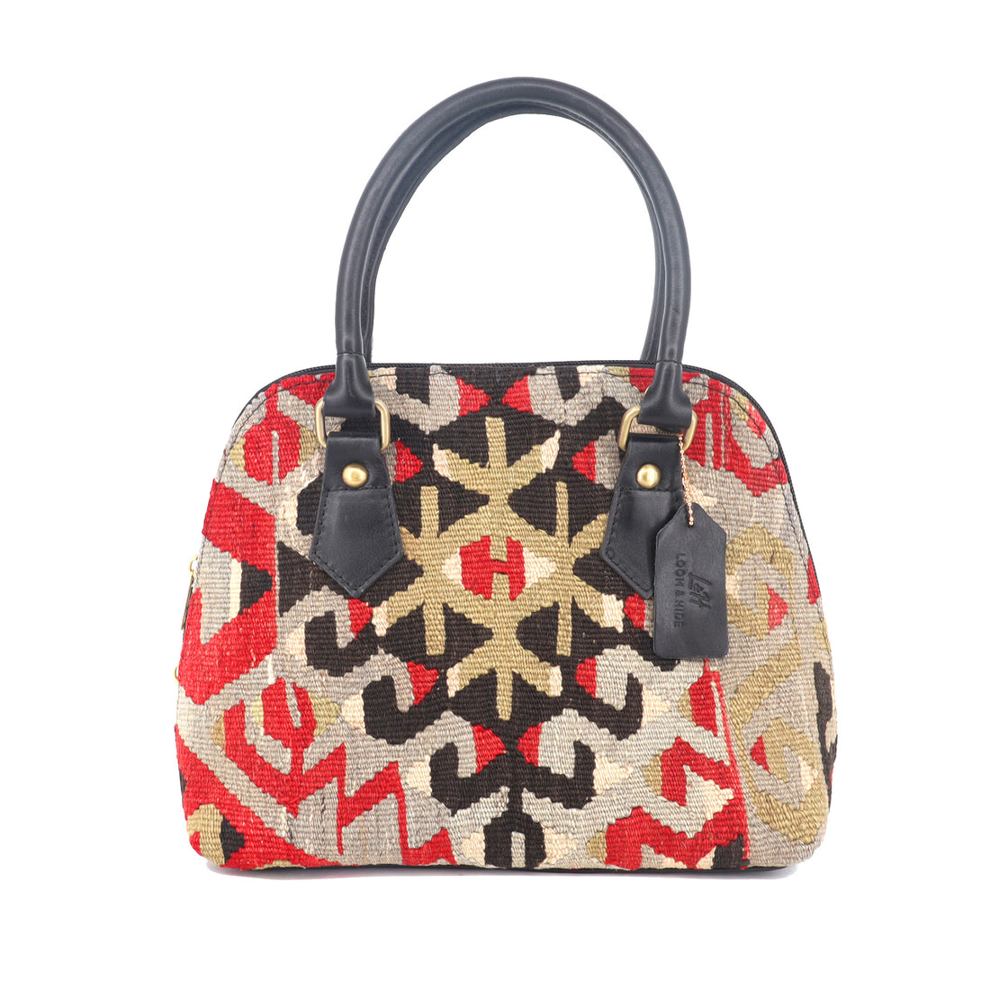 Zanzibar Bazaar Kilim Leather Satchel Bag