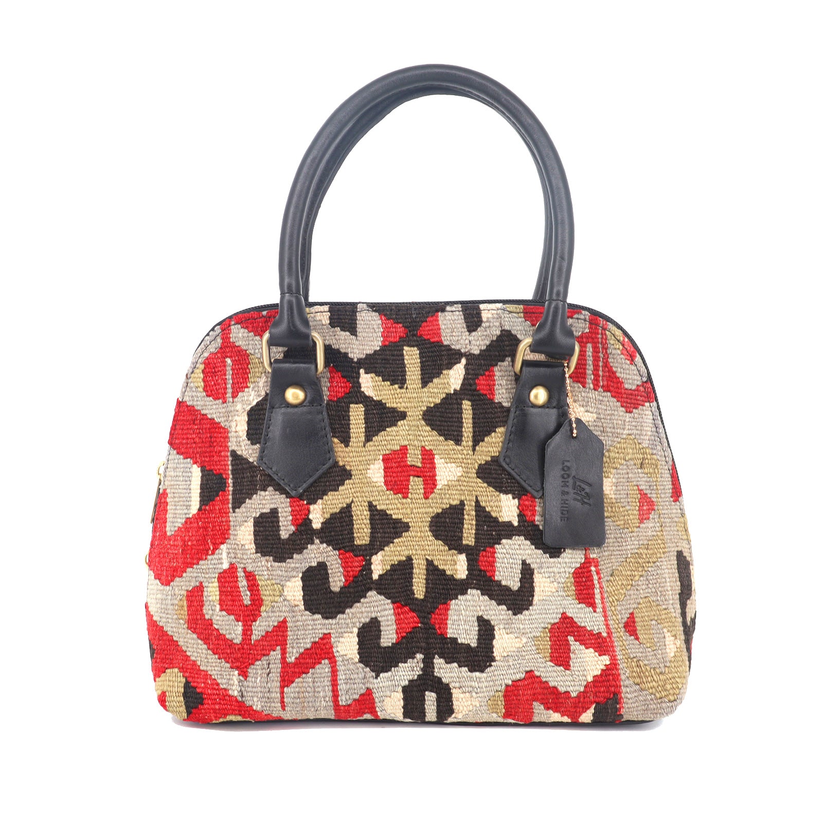 Zanzibar Bazaar Kilim Leather Satchel Bag