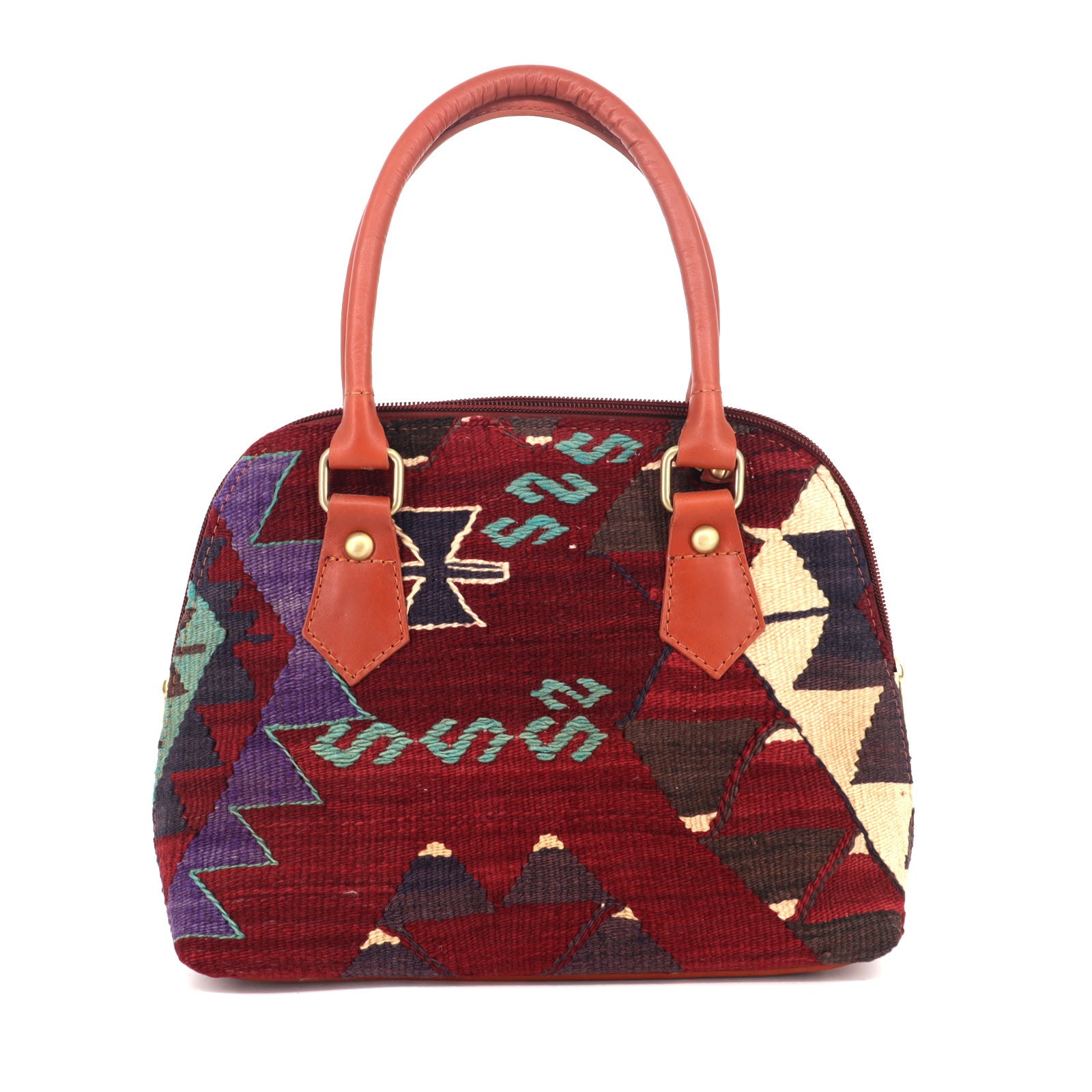 Sinai Kilim Leather Satchel Bag