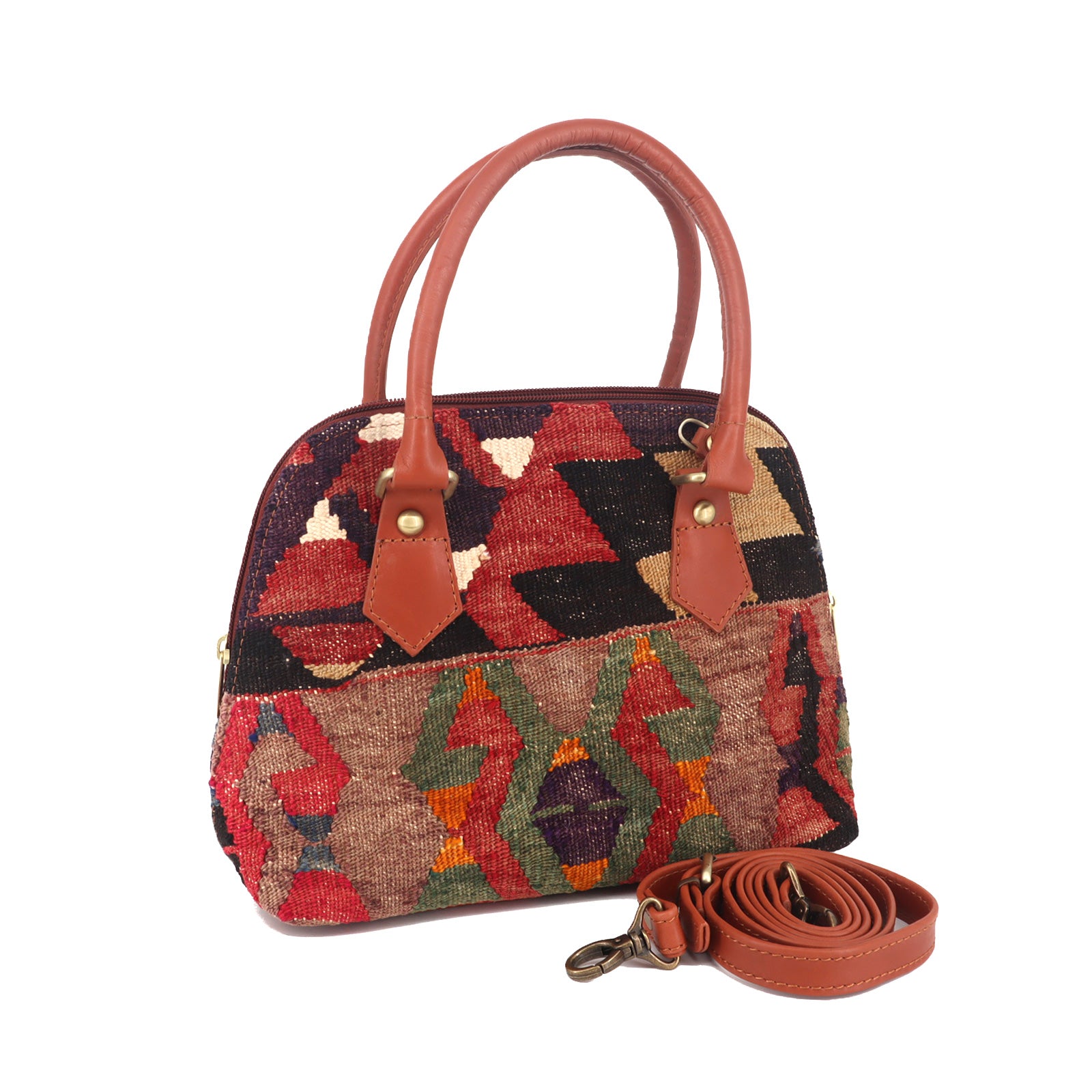 Valencia Kilim Leather Satchel Bag