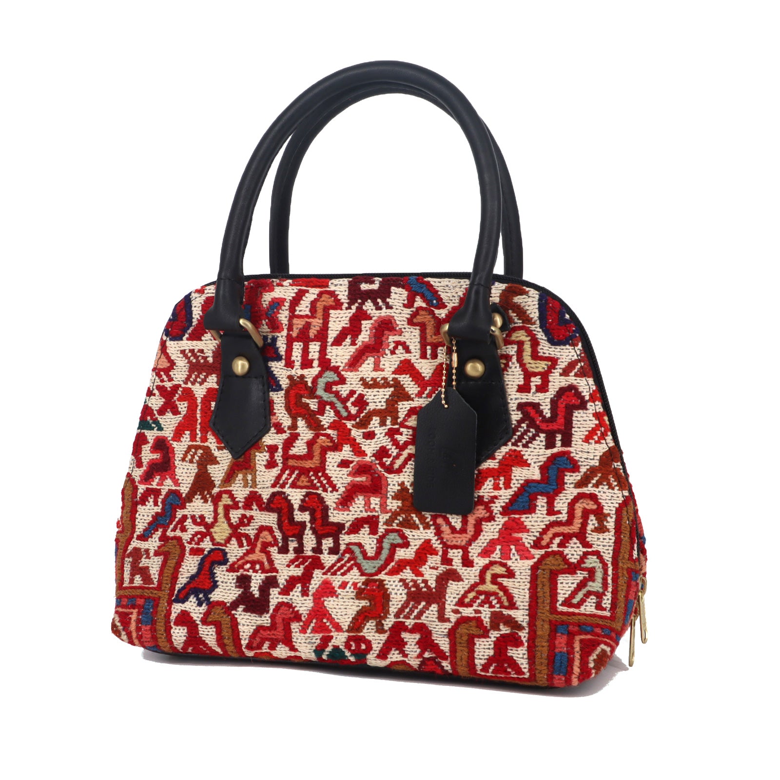 Vintage Kilim Leather Satchel Bag