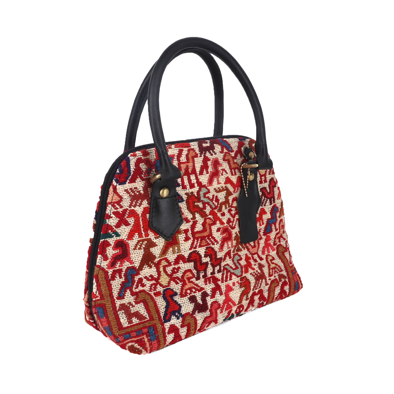 Vintage Kilim Leather Satchel Bag