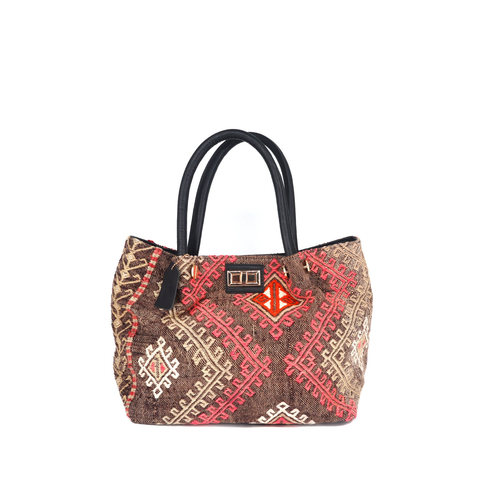 Andalusian Odyssey Kilim Leather Tote Bag