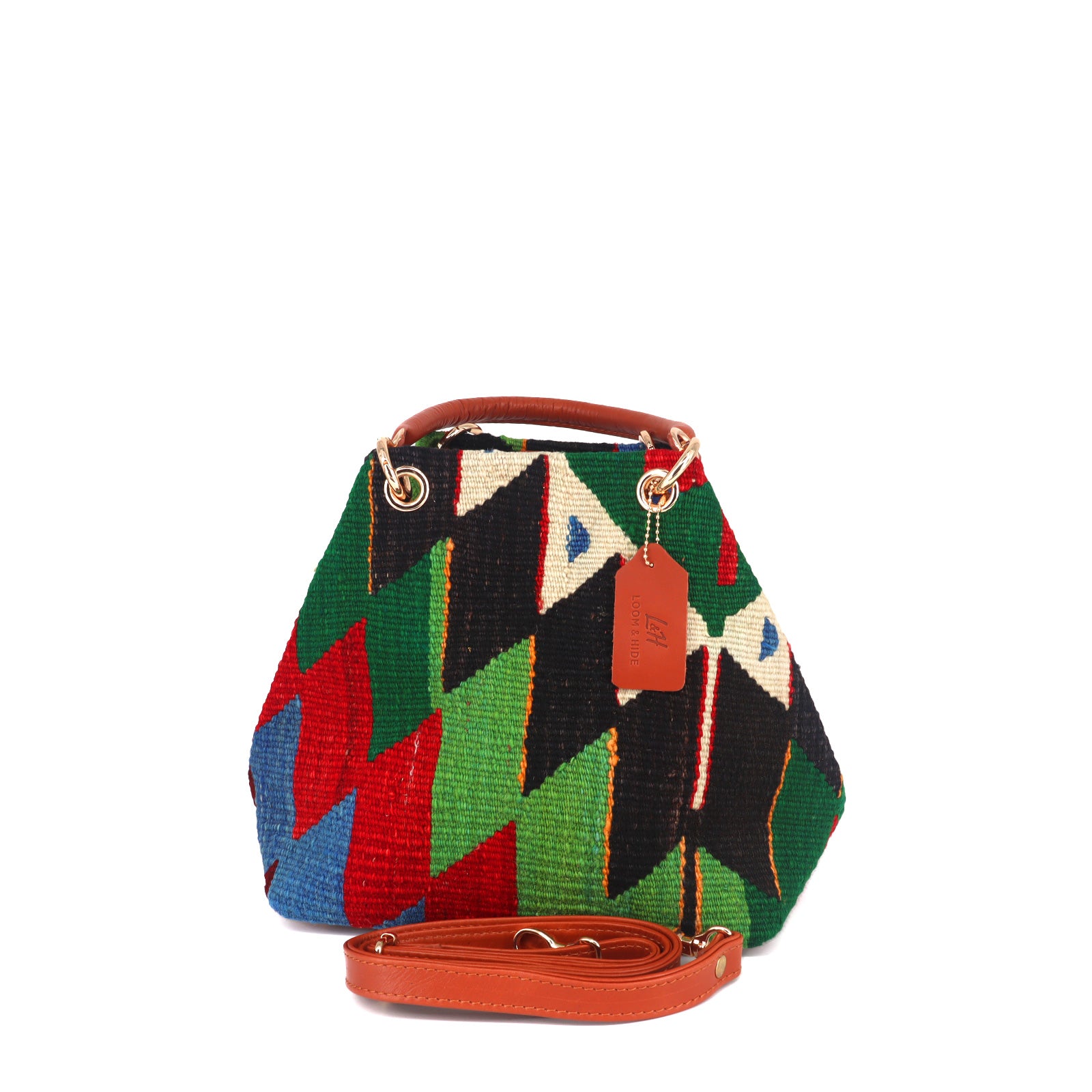 Geisha Kilim Leather Satchel Bag
