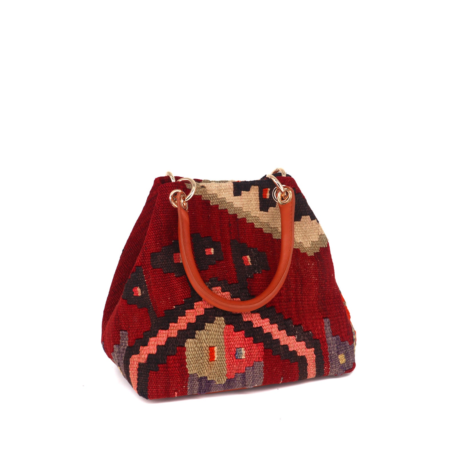 Serengeti Plains Kilim Leather Satchel Bag