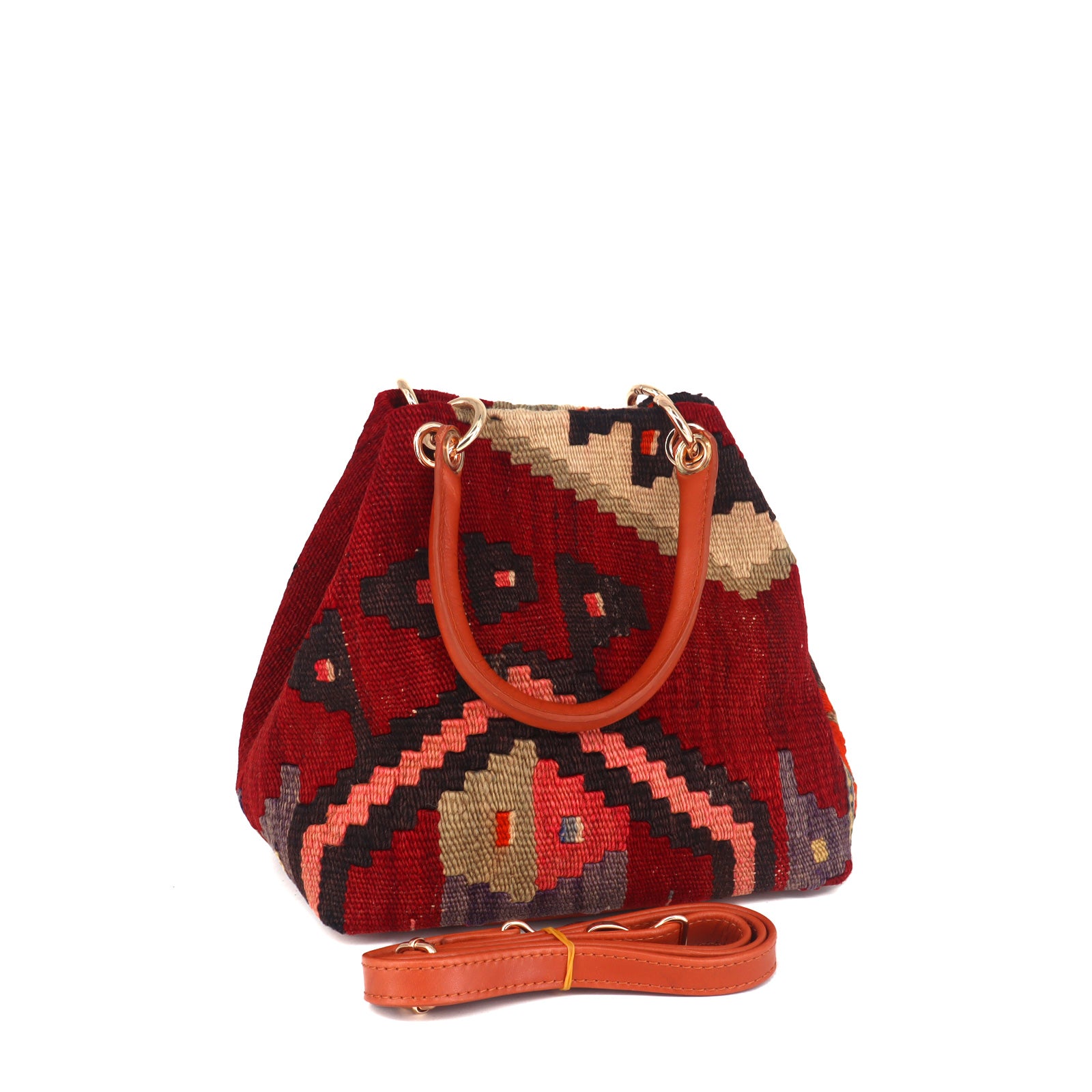 Serengeti Plains Kilim Leather Satchel Bag