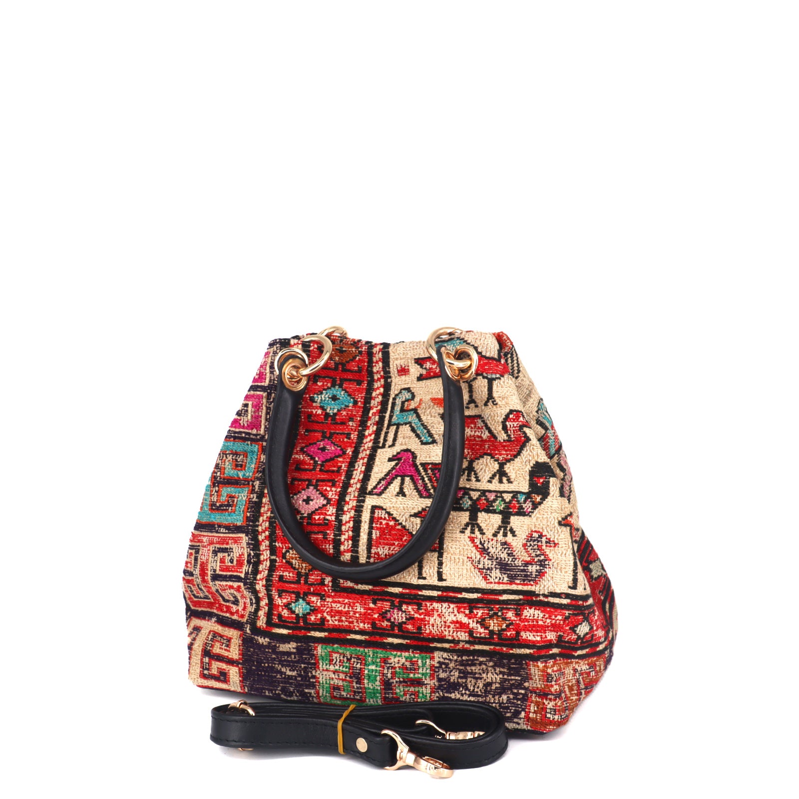 Cuzco Kilim Leather Satchel Bag