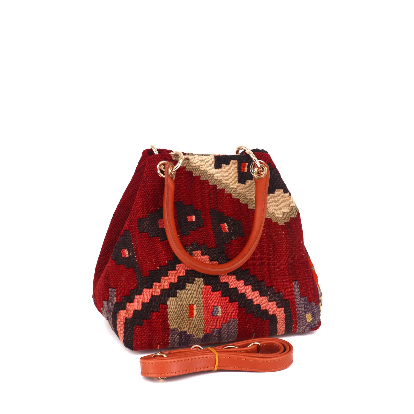 Anatolia Kilim Leather Satchel Bag