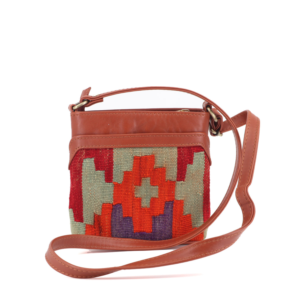 Kenza Kilim Crossbody Leather Bag