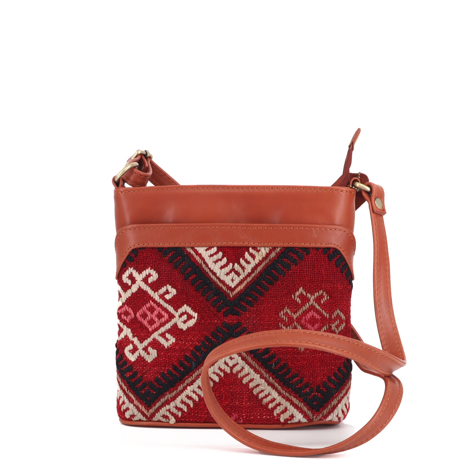 Jamil Kilim Crossbody Leather Bag