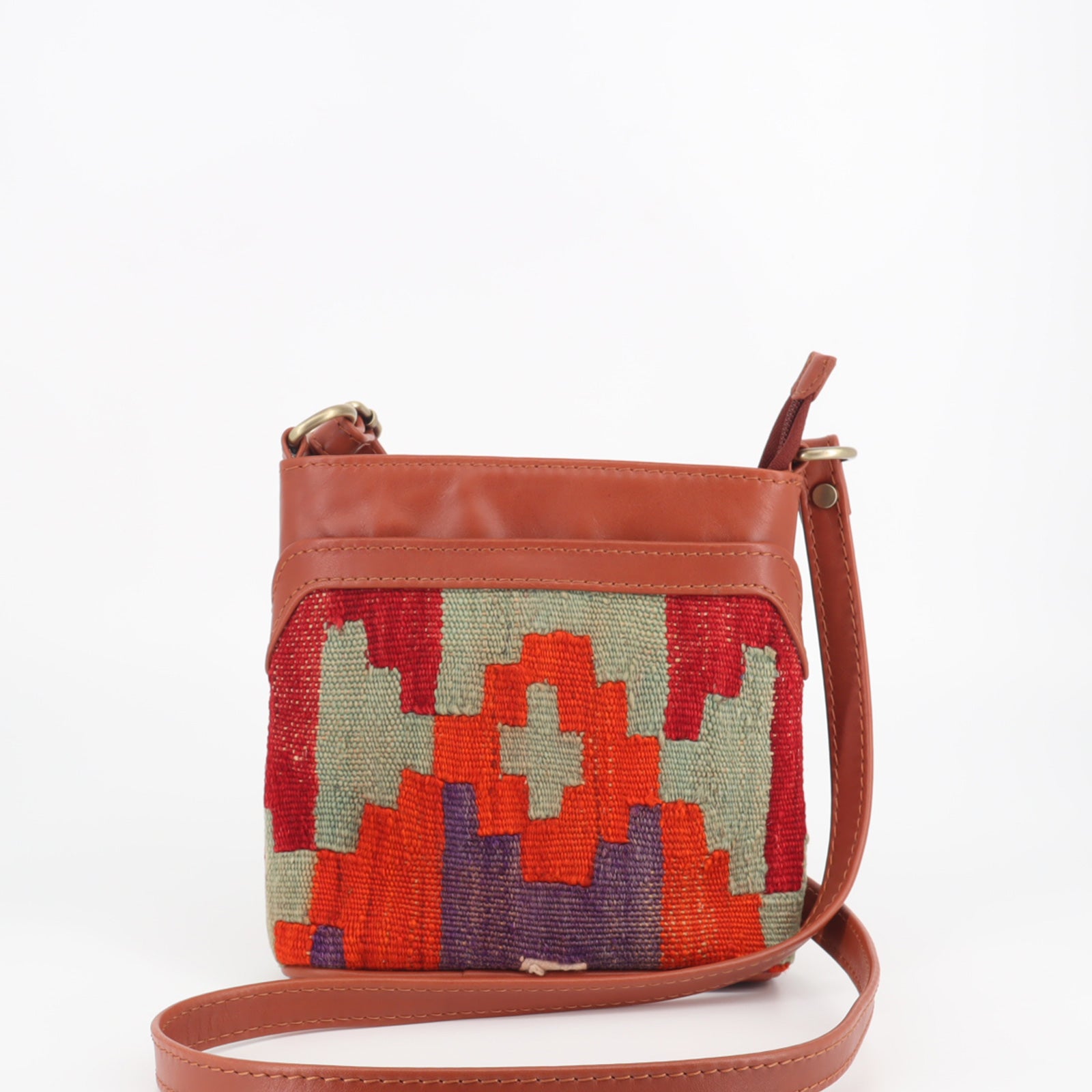Kenza Kilim Crossbody Leather Bag