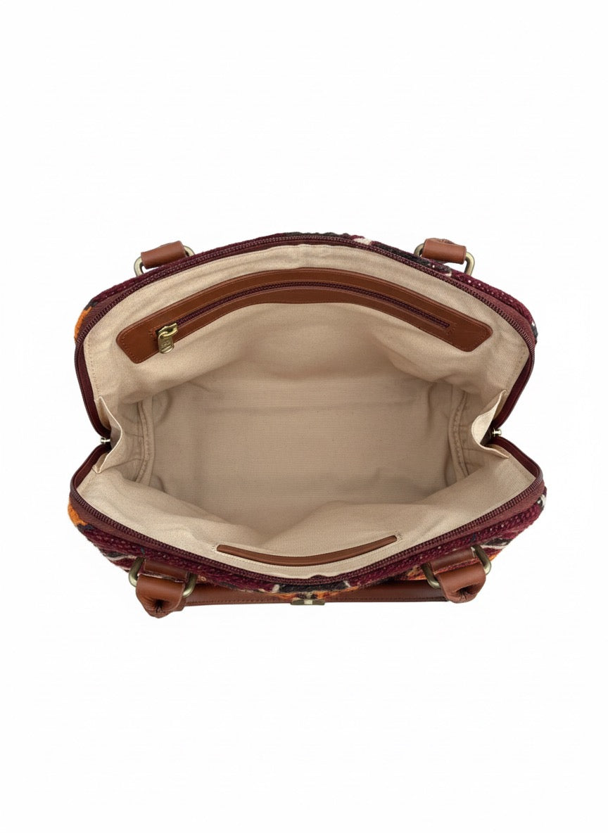 Ghent Kilim Satchel Leather Bag