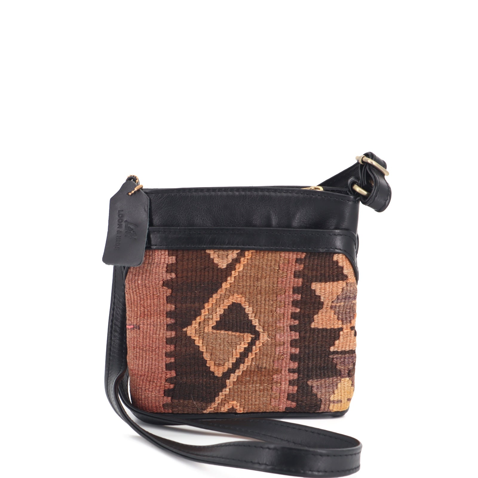 Maya Kilim Crossbody Leather Bag | Messenger Kilim Leather Bag | Courier Kilim Leather Bag