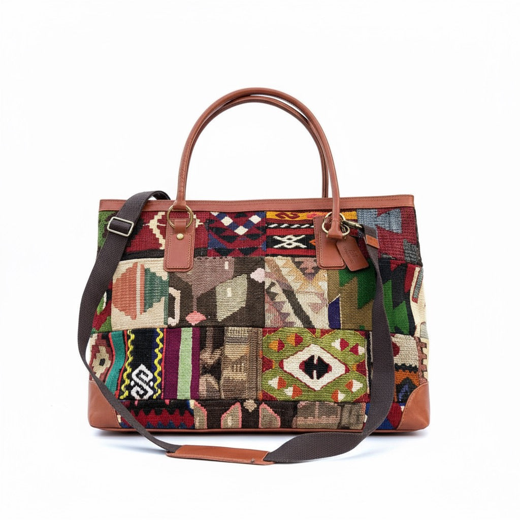 Oasis Kilim Weekender Leather Bag