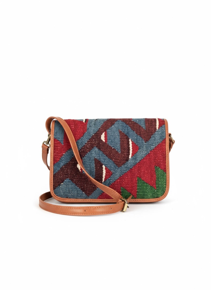 Asha Kilim Crossbody Leather Bag