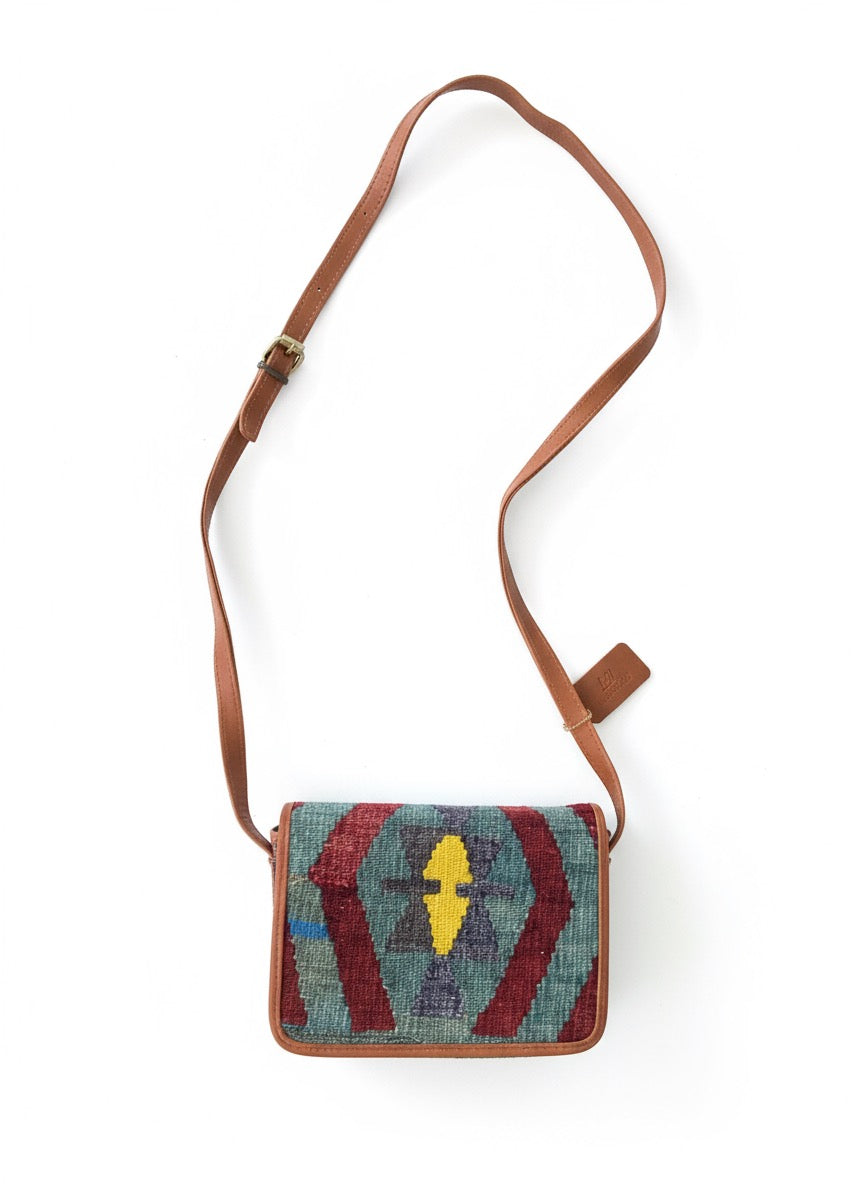 Rihla Kilim Crossbody Leather Bag