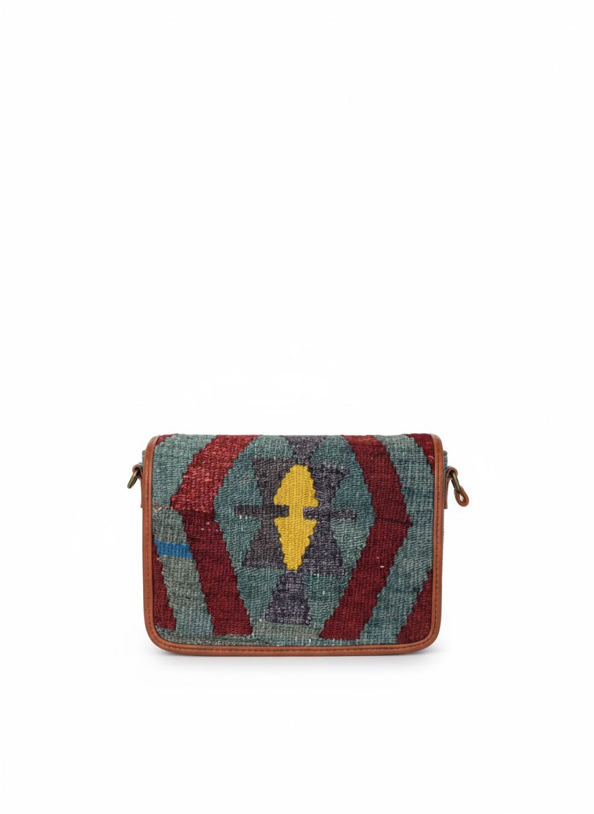Rihla Kilim Crossbody Leather Bag