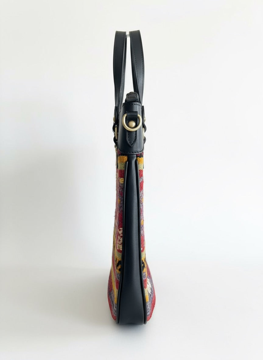 Amman Kilim Crossbody Leather Bag | Messenger Kilim Leather Bag | Courier Kilim Leather Bag