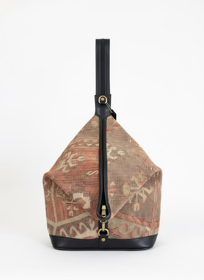 Taji Kilim Backpack Leather Bag | Rucksack Kilim Leather Bag | Daypack Kilim Leather Bag