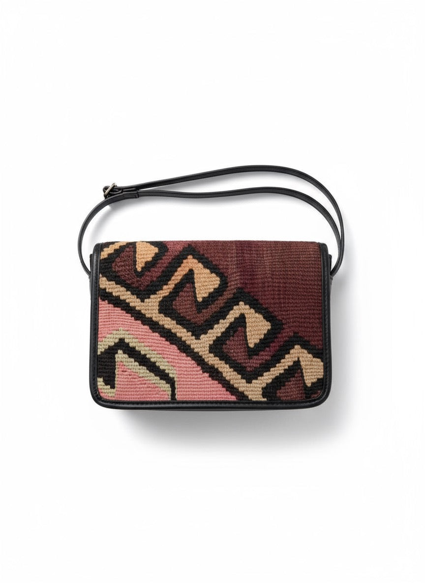 Tuliza Kilim Leather Messenger bag